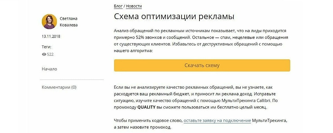 Схема оптимизации рекламы