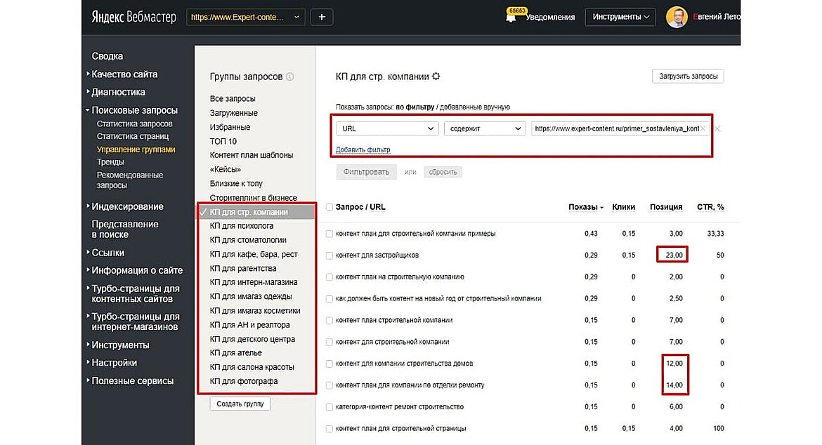 Составление списка проблемных запросов